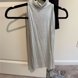 Zara Silver Sleeveless Top never worn